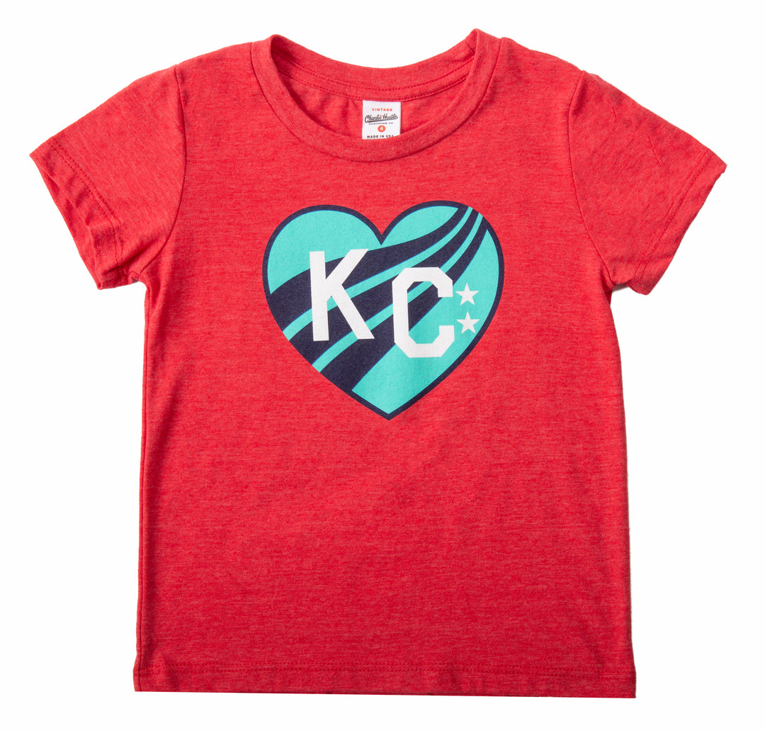 KC Current Youth Red Charlie Hustle Heart T-Shirt