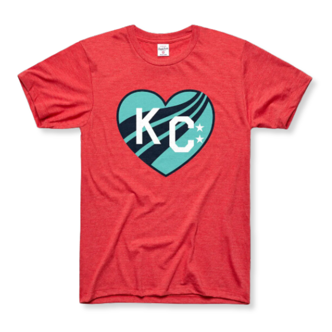 KC Current Unisex Red Charlie Hustle Heart T-Shirt