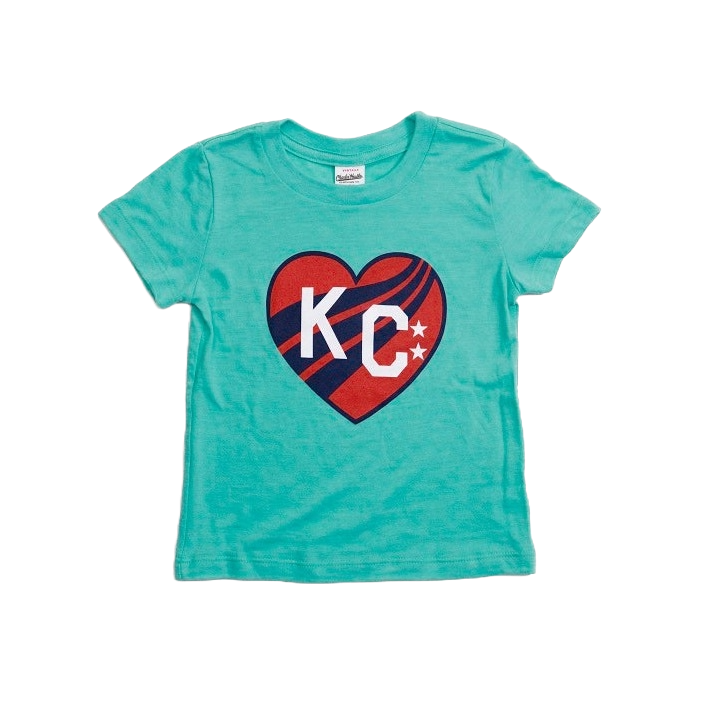 KC Current Youth Teal Charlie Hustle Heart Tee