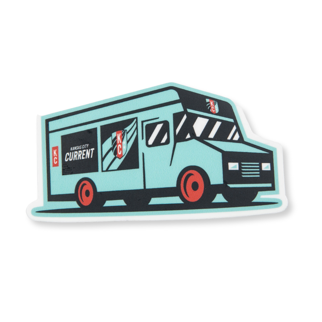 KC Current Breaking T Teal Mobile Sticker