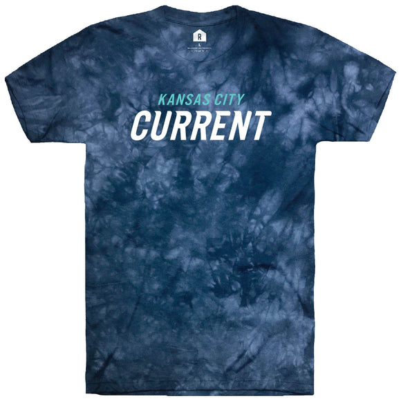 KC Current Unisex Navy Rally Brand Tie-Dye T-Shirt