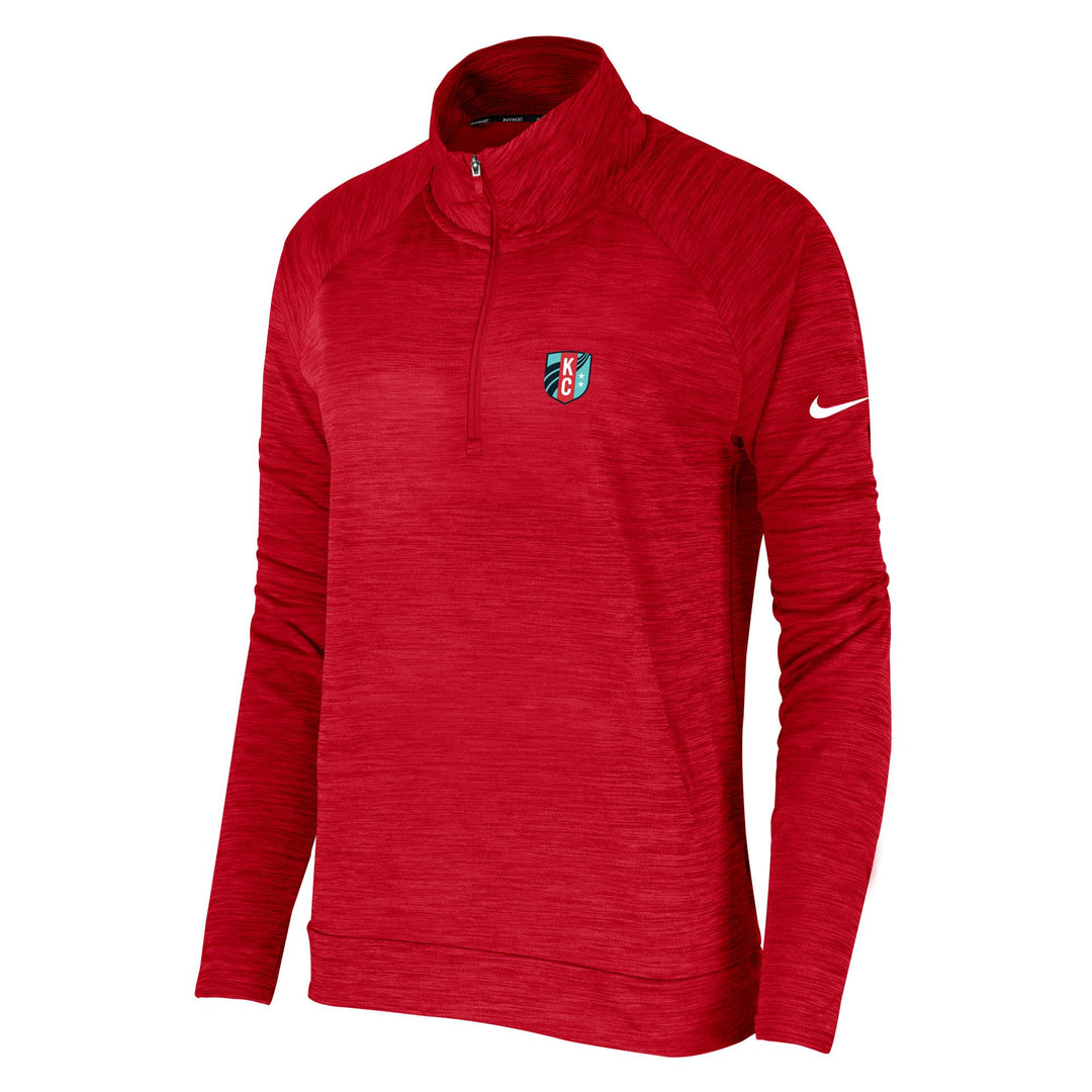 KC Current Women's Red Nike Heathered 1/4 Zip Pullover