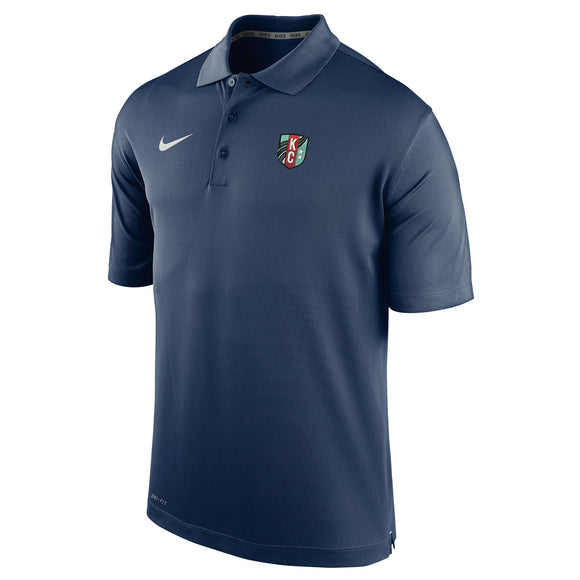 KC Current Men's Navy Nike Embroidered Crest Polo