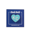KC Current Teal Charlie Hustle KC Heart Pin