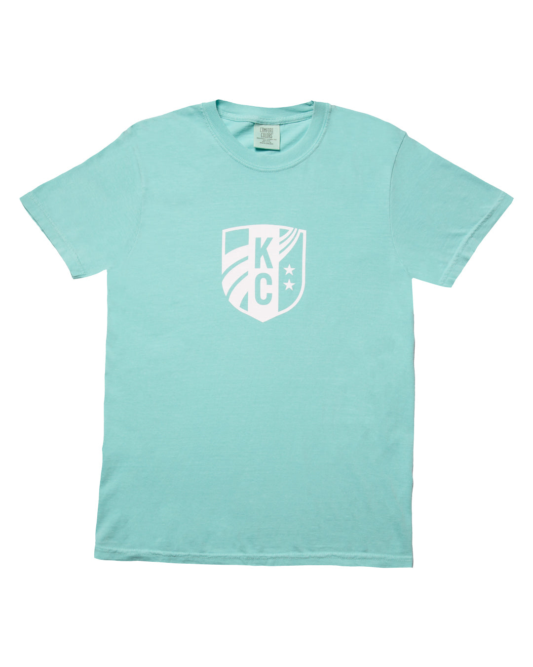 KC Current Unisex Teal Comfort Colors White Logo T-Shirt