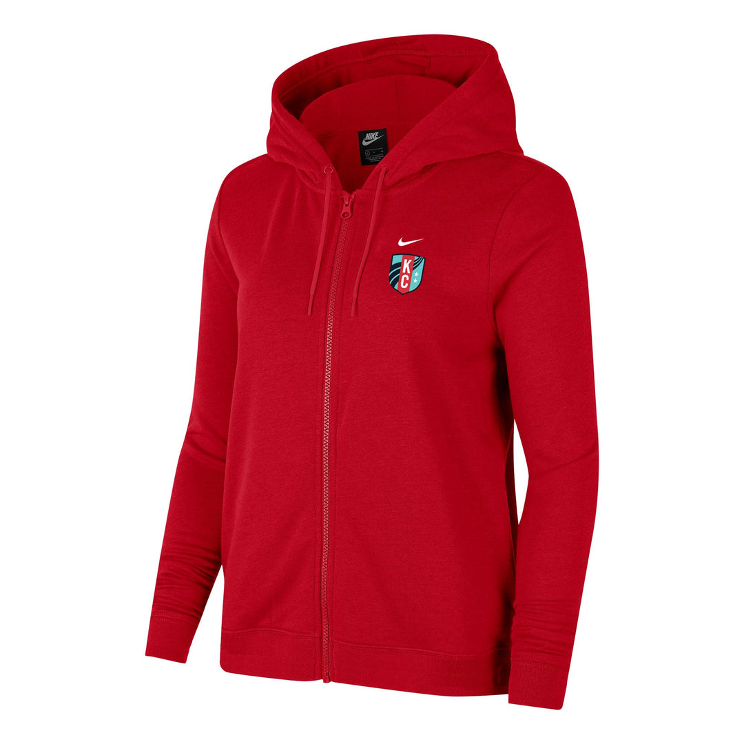 KC Current Women's Red Nike Varsity Fleece Full Zip Hoodie